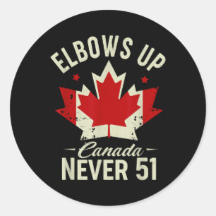 Elbows Up Canada Nie 51 Kanada Flag Strong Runder Aufkleber