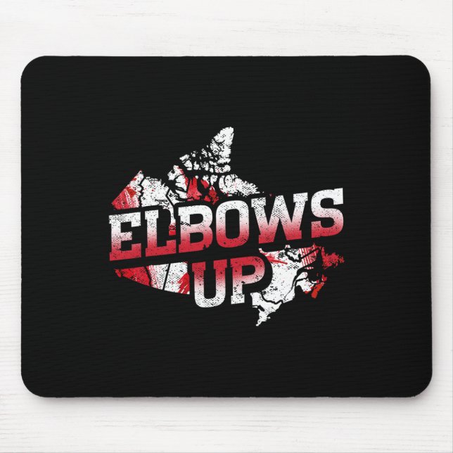 Elbows Up Canada Proud Canadian Hockey Canadian Ma Mousepad (Vorne)