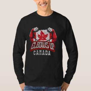 Elbows Up Canada Proud Canadian Hockey T-Shirt