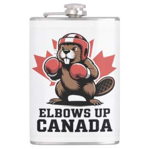 Elbows Up Canada   Quirky-Kanadier-Pride-Geschenk Flachmann
