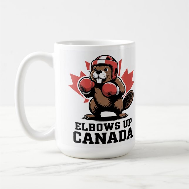 Elbows Up Canada | Quirky-Kanadier-Pride-Geschenk Kaffeetasse (Links)