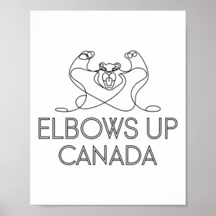 Elbows Up Canada Sticker3 Poster