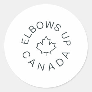 Elbows Up Canada Sticker6 Runder Aufkleber