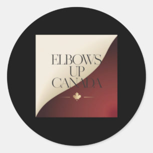 Elbows Up Canada Sticker9 Runder Aufkleber
