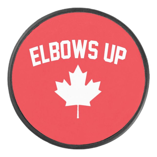 Elbows Up Canada - Stolz Kanadier Eishockey Puck (Vorderseite)