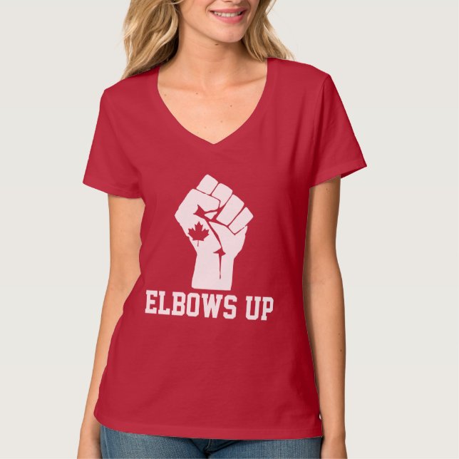 Elbows Up Canada - Stolz Kanadier T-Shirt (Vorderseite)