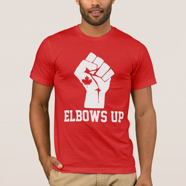 Elbows Up Canada - Stolz Kanadier T-Shirt (Vorderseite)