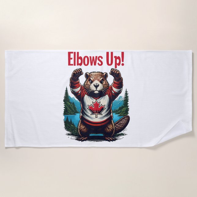 Elbows Up Canada Strandtuch (Vorderseite)