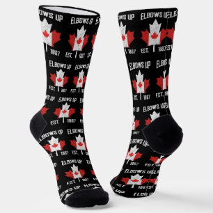 Elbows Up Canada True North Strong Strong Canadian Socken