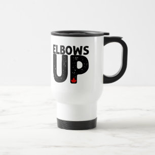 ELBOWS UP Fett bedrückte Typografie Reisebecher