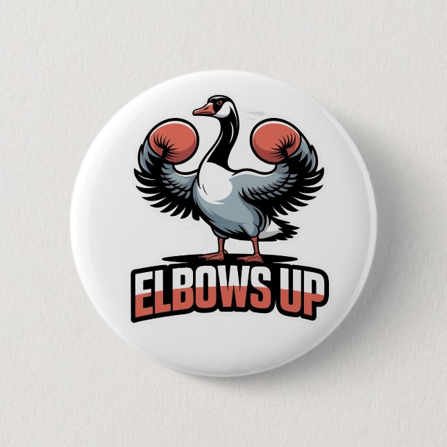 Elbows Up - Kampf gegen kanadische Gans Button (Vorderseite)