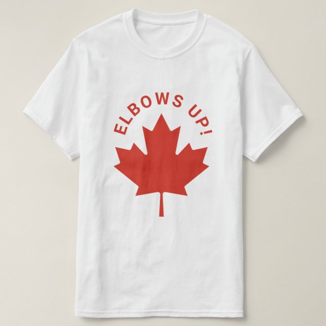 ELBOWS UP Kanada Red Maple Leaf Kanada T-Shirt (Design vorne)