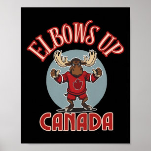 Elbows Up Kanada Trotzig Elch Kanada Hockey Trikot Poster