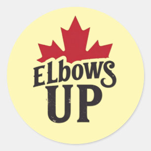 Elbows Up - kühner kanadischer Geist Runder Aufkleber