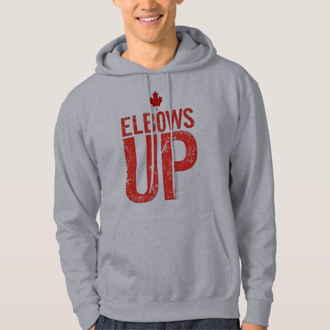 Elbows Up - Stehen Sie stark für Kanada Hoodie (Vorderseite)