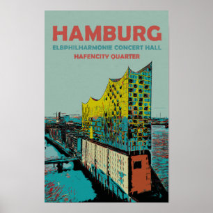 Elbphilharmonie Konzerthalle Iconic Hamburg Poster