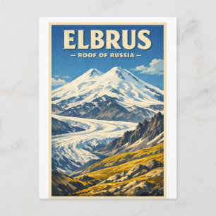 Elbrus, Russland, in klassischem Retro-Stil Postkarte