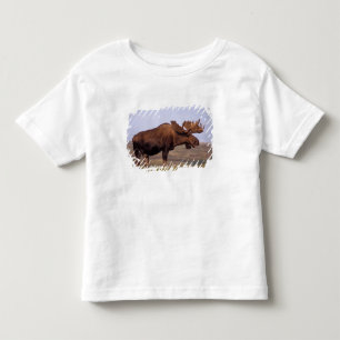Elch, Alces Alces, Stier mit großen Geweihten Kleinkind T-shirt