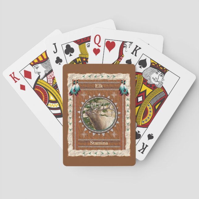 Elch - Ausdauer - Klassische Spielkarten (Rückseite)