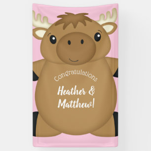 Elch Baby Dusche Woodland Banner