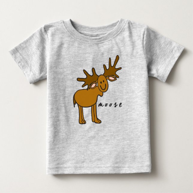 Elch Baby Top oder T - Shirt (mit Sockel) (Vorderseite)