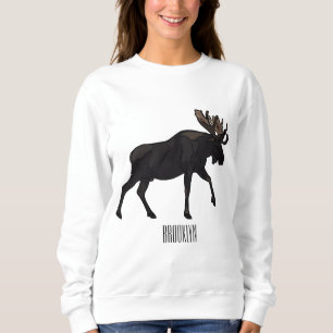 Elch Cartoon-Illustration Sweatshirt