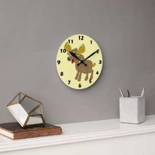Elch Design Runde Wanduhr