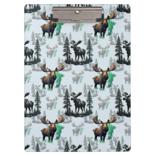 Elch Elch Antlers Deer Muster Design Klemmbrett