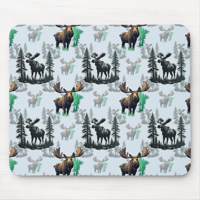 Elch Elch Antlers Deer Muster Design Mousepad (Vorne)
