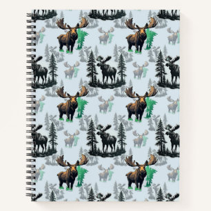 Elch Elch Antlers Deer Muster Design Notizbuch