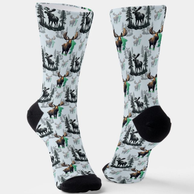 Elch Elch Antlers Deer Muster Design Socken (Von Creator hochgeladen)
