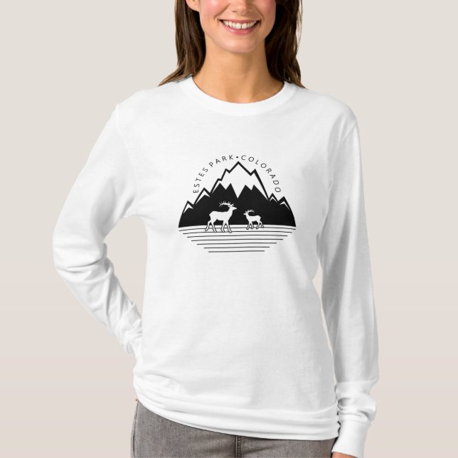 Elch-Entwurfs-Shirt Estes Park-Colorados einfaches T-Shirt (Vorderseite)