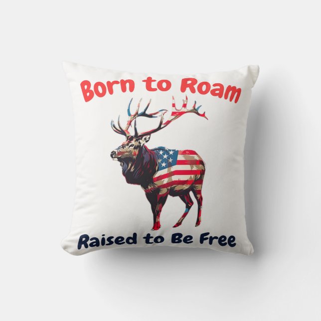 Elch Flag America Kissen (Vorderseite)