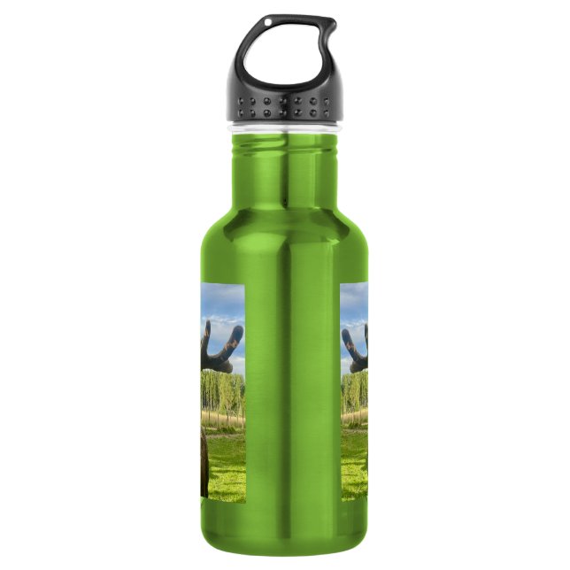 Elch-Flasche, Moose-Bottle Edelstahlflasche (Vorderseite)