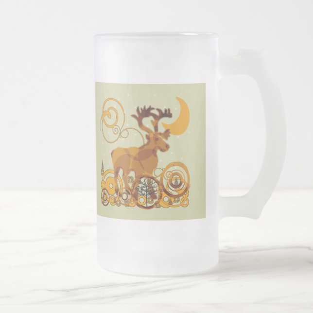Elch-Frost-Tasse Mattglas Bierglas (Rechts)