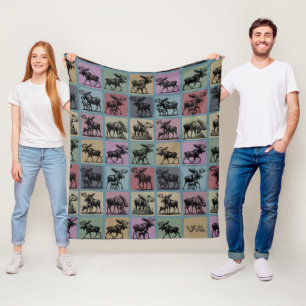 Elch-Geschenk-Decke Vintage-Elchliebhaber-Wurfdeck Fleecedecke