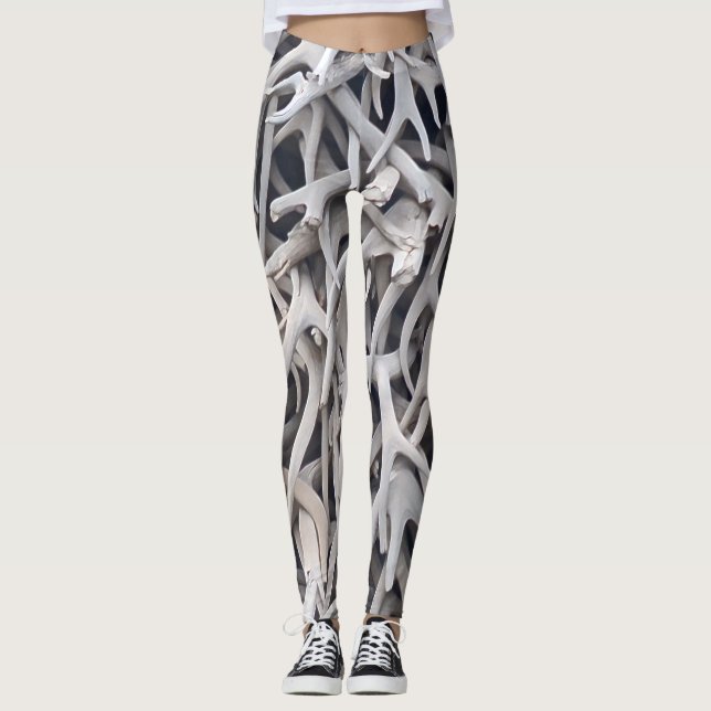 Elch-Geweih-Muster Leggings (Vorderseite)