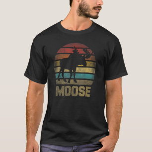 Elch Hirsch Tier Retro Sunset 1 T-Shirt
