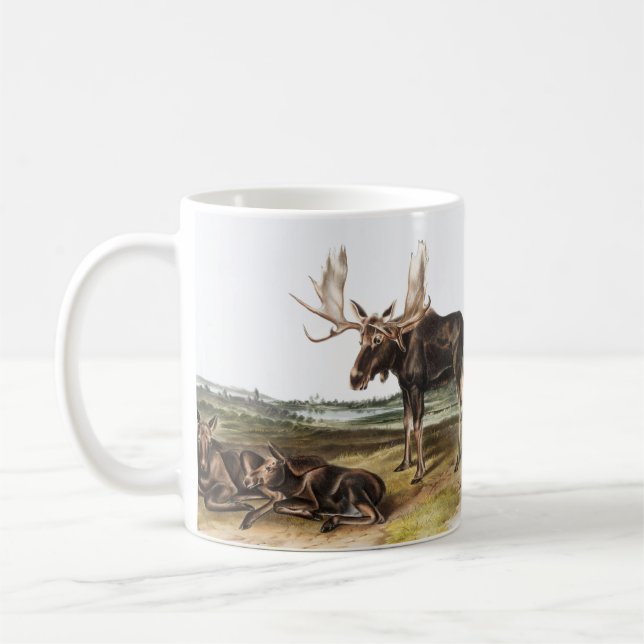 Elch-Illustration (Servus alces) Kaffeetasse (Links)