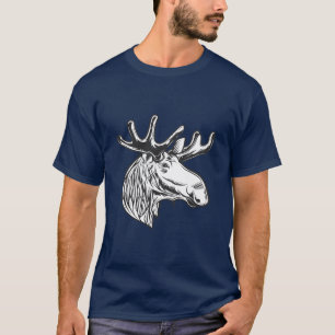 Elch im Vintage-Stil Jagdthema T-Shirt