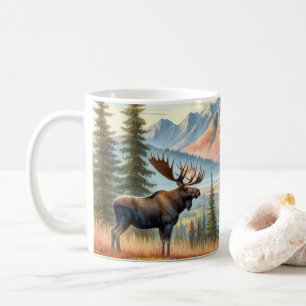 Elch in herbstlicher Berglandschaft Kaffeetasse