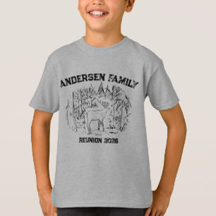 Elch in Wald Illustration Benutzerdefinierte Famil T-Shirt