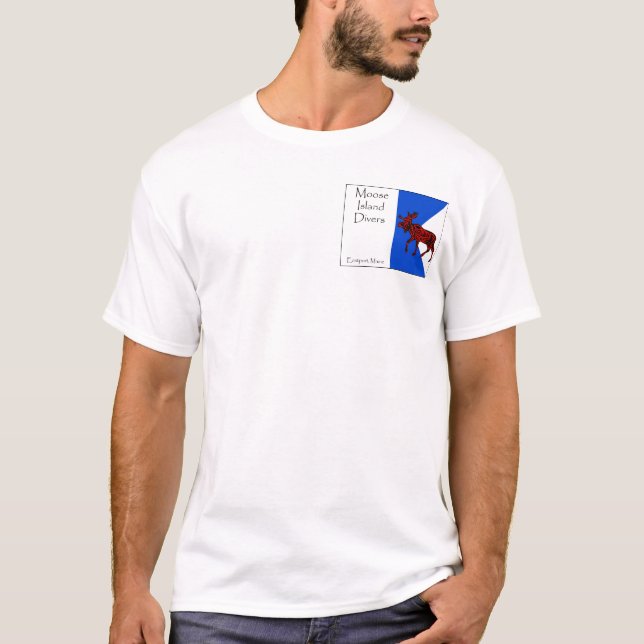 Elch-Insel-Alpha - große Flagge T-Shirt (Vorderseite)
