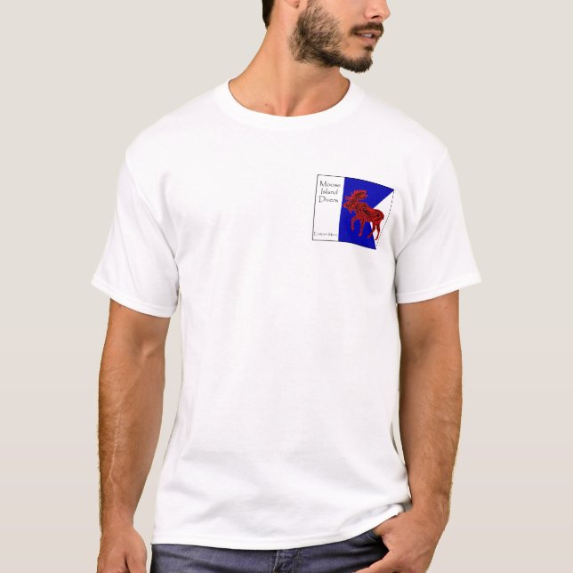 Elch-Insel-Taucher - Alphaflagge T-Shirt (Vorderseite)