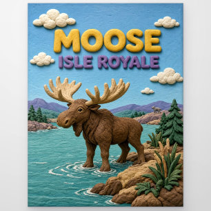 Elch Isle Royale Modern KlayKoo Postkarte