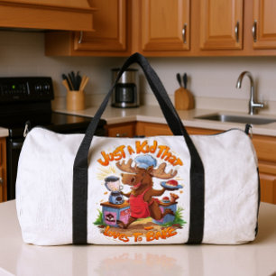 Elch-Koch am Herd Duffle Bag