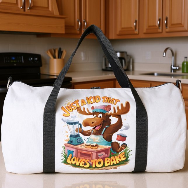 Elch-Koch sorgt für Wirbel Duffle Bag (Von Creator hochgeladen)