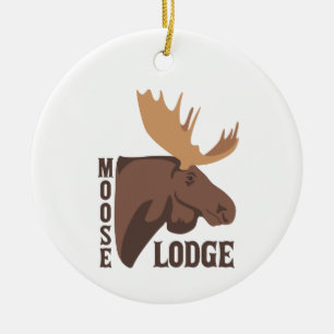 Elch Lodge Keramik Ornament