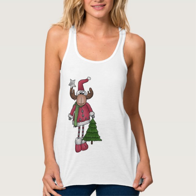 Elch mit Baum  Tank Top (Vorderseite)
