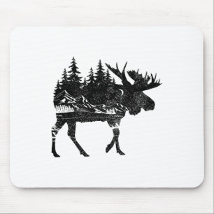 Elch Natur Alaska Wandern Angeln Camping Jagen Mousepad